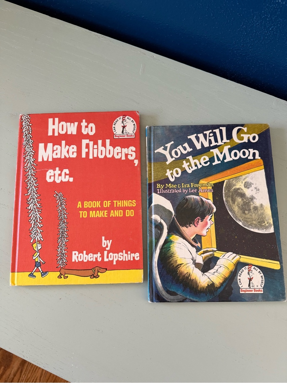 Vintage Lot of 2 1960s/1970s Dr. Seuss Beginner Books How to Make Flibbers/Moon